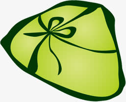 绿色卡通手绘粽子食物