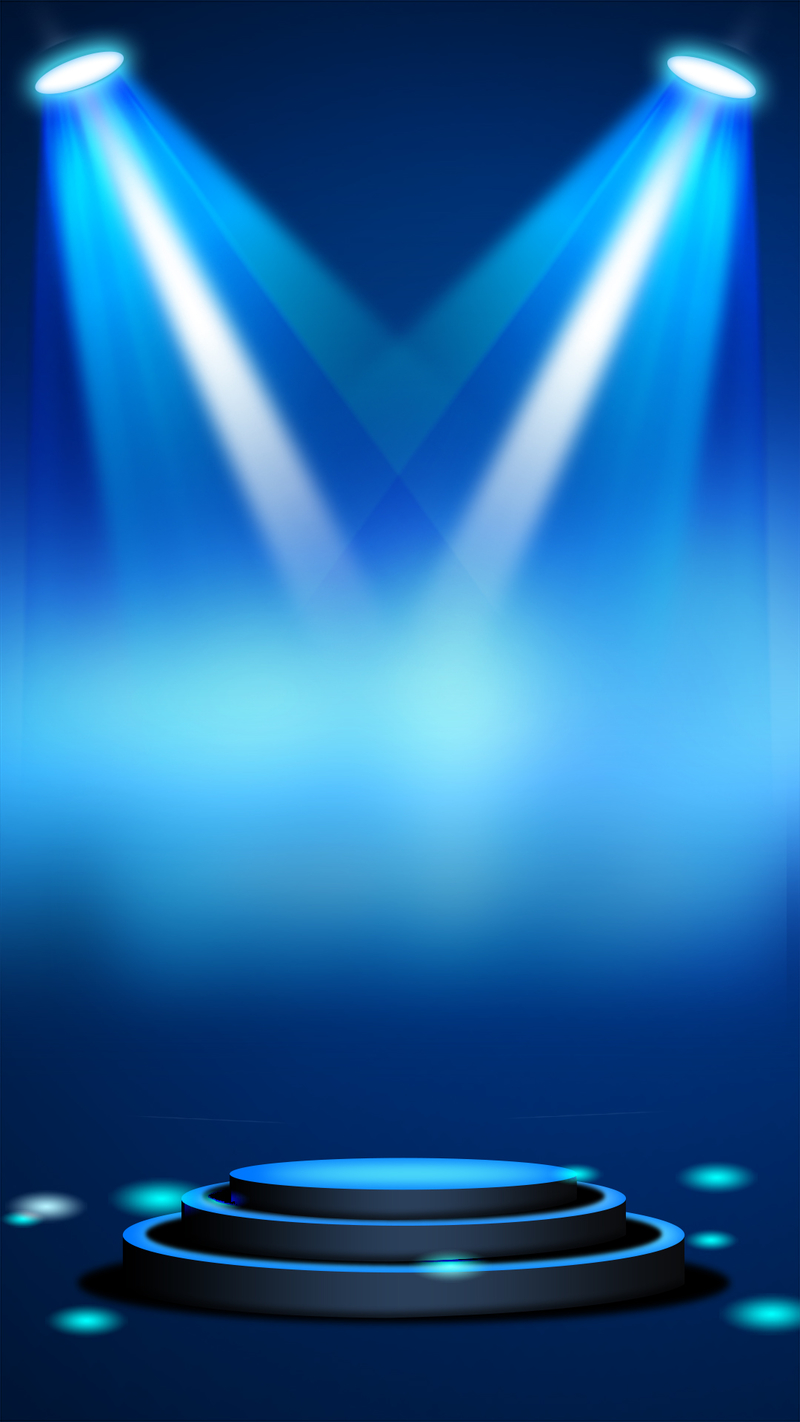 蓝色舞台灯射灯H5背景素材