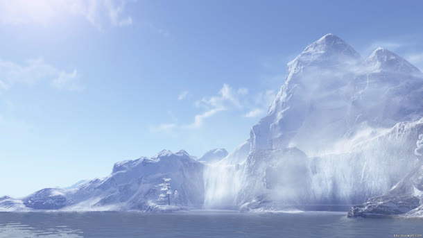 唯美天空环境渲染冰山