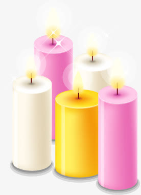 粉色白色黄色蜡烛