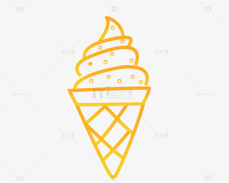 手绘简笔画冰淇淋图标