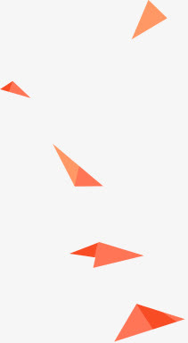 三角形PNG素材，高清红色漂浮几何图形，透明背景设计下载
