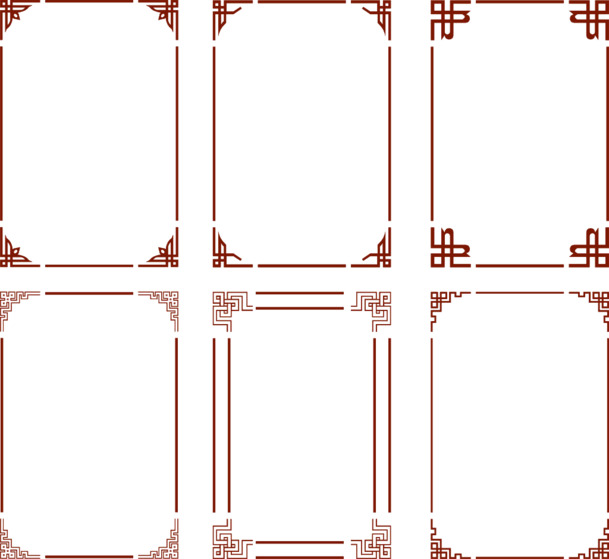 6款红色中国风边框