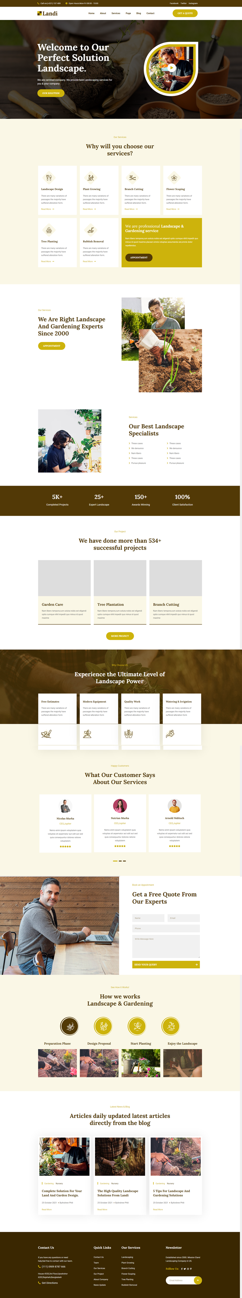 园林服务公司网页设计模板，bootstrap园艺花卉设计网站网页下载