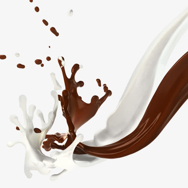 牛奶巧克力洒落的液体