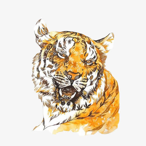 老虎手绘素材图片