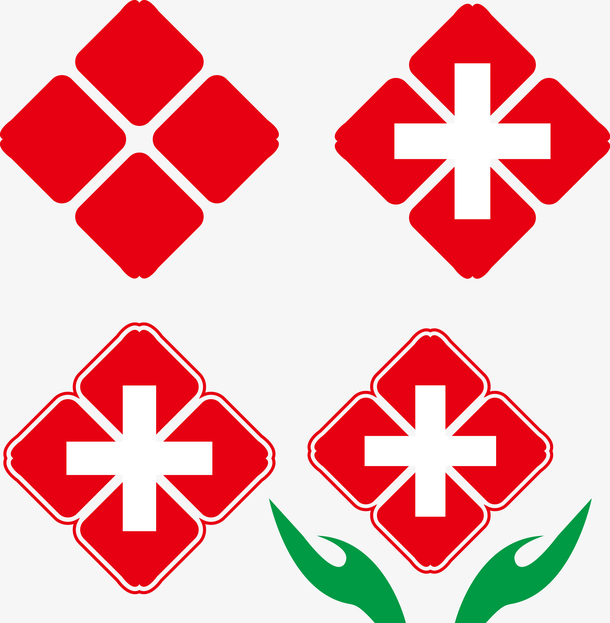 手绘医院红十字标志分解图