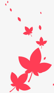 红色枫叶剪影海报背景