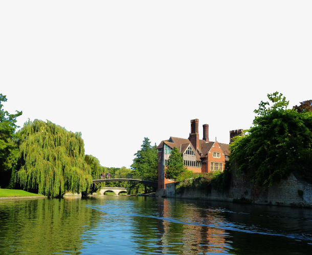 剑桥郊区河畔风景