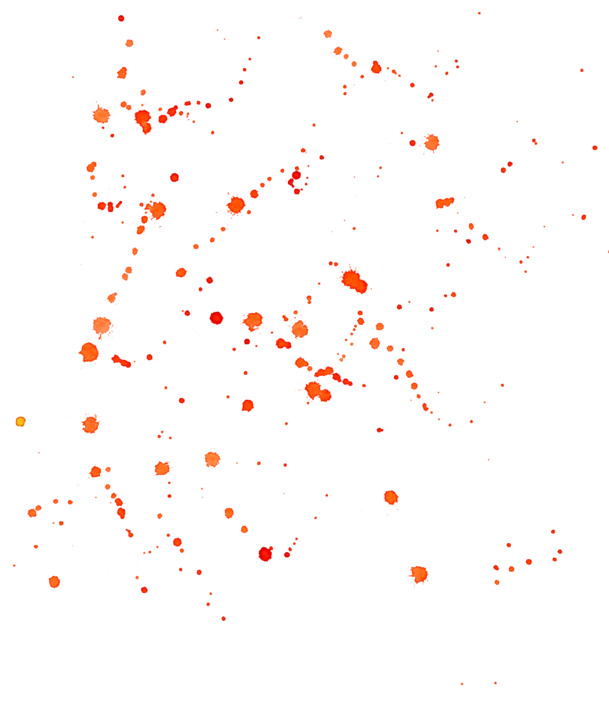 橘色水彩墨滴PNG透明图片，高清装饰元素与笔触设计素材下载