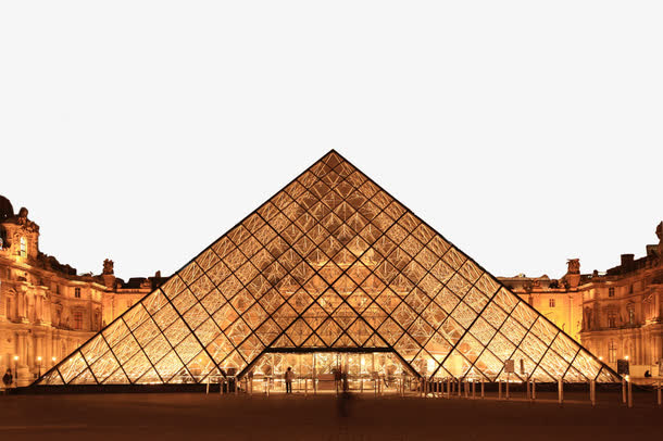 典雅辉煌建筑巴黎卢浮宫免抠图