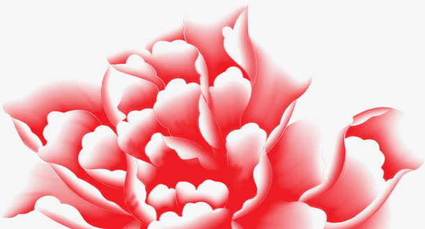 节日海报红色花朵手绘效果