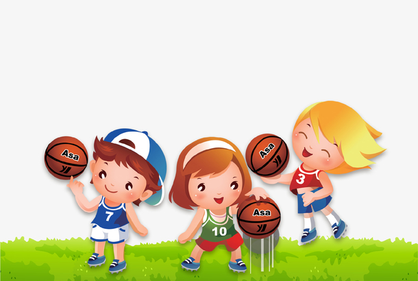卡通儿童篮球运动插画