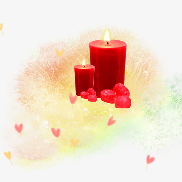 高甭梦幻红色蜡烛装饰