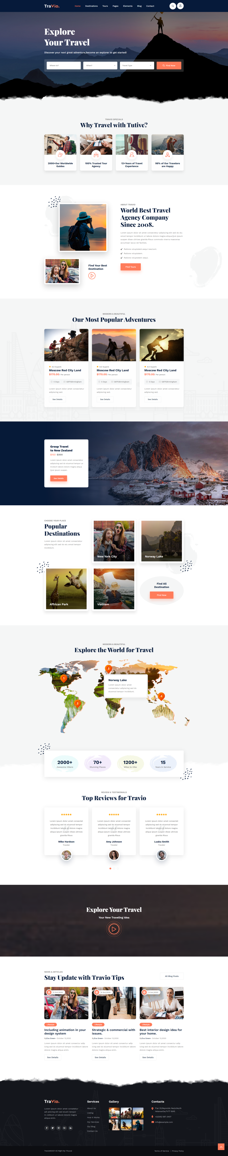 基于html5的旅游网站，旅游服务网站设计模板