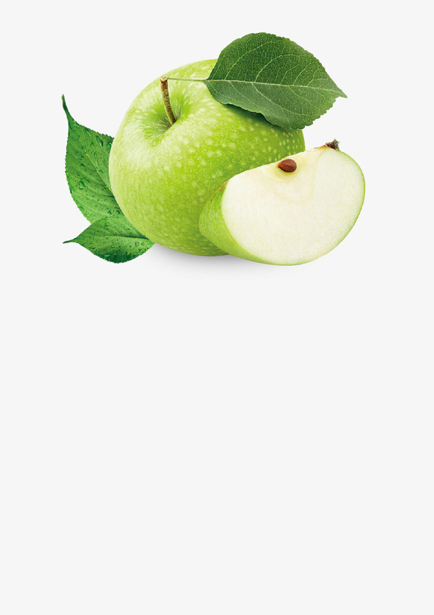 水果青苹果绿色带叶子