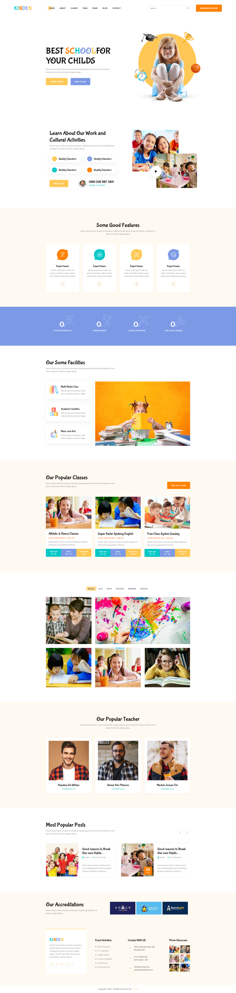 早教机构网站设计模板，儿童培训机构网页设计模板