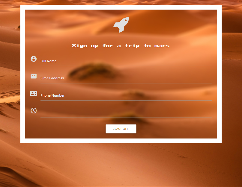 注册表单页面模板html，火星背景素材