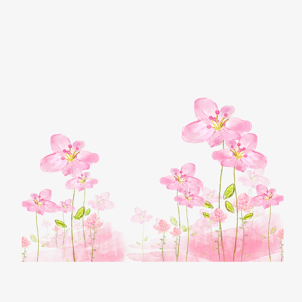 粉色小花 手绘花朵  小粉花  花束