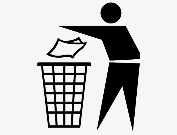 环保扔垃圾垃圾桶标志