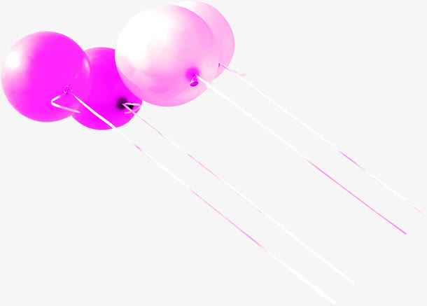 玫粉白色气球