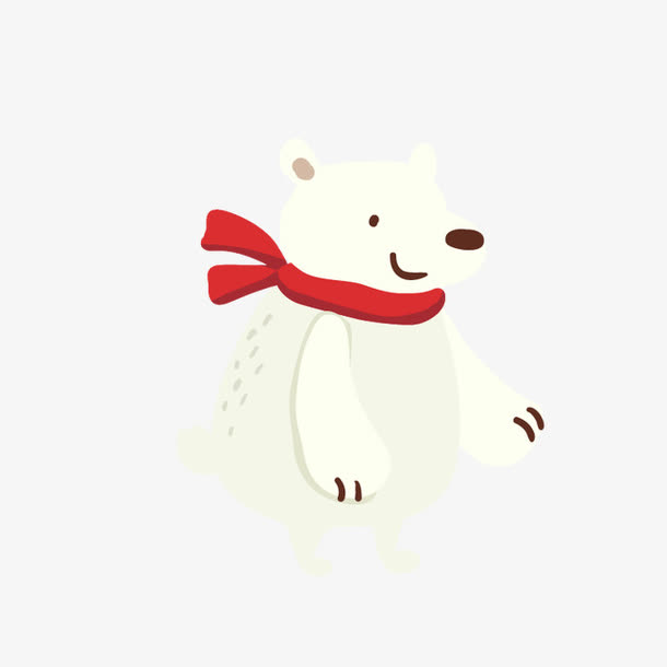 红围巾的北极熊