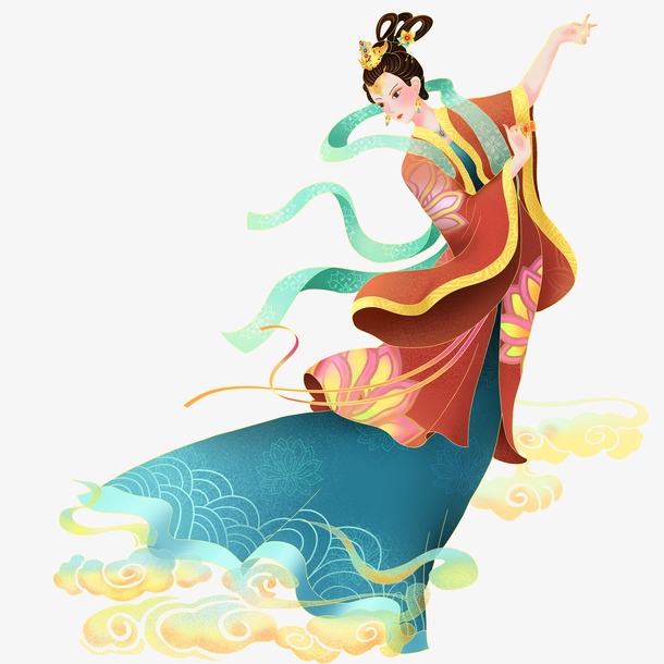 中秋节中国风人物插画-仙女