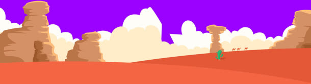 手绘紫色天空沙漠壁纸