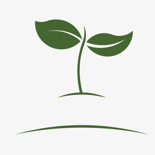 矢量绿色草芽生态图标免抠png素材下载,矢量绿色草芽