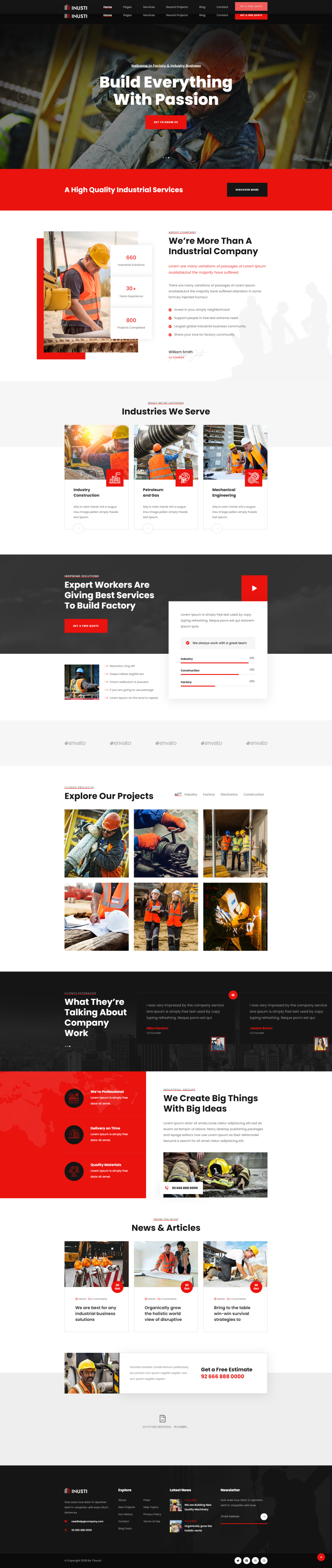 工业企业网站建设html5，工业网站设计模板
