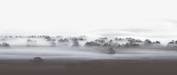 中国风云雾中的山水