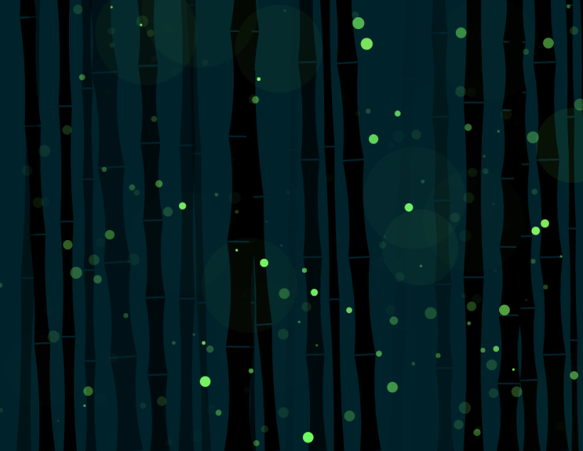 canvas粒子动画特效，竹林萤火虫动态图片素材
