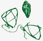 绿色手绘可爱线条粽子端午