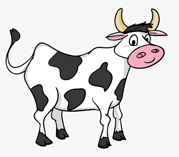 农场手绘卡通奶牛