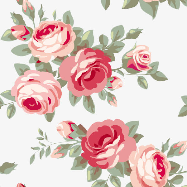 元素手绘玫瑰花背景