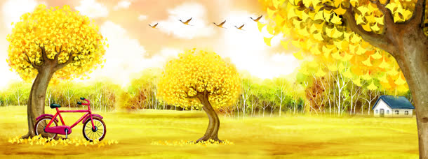 金色树木背景