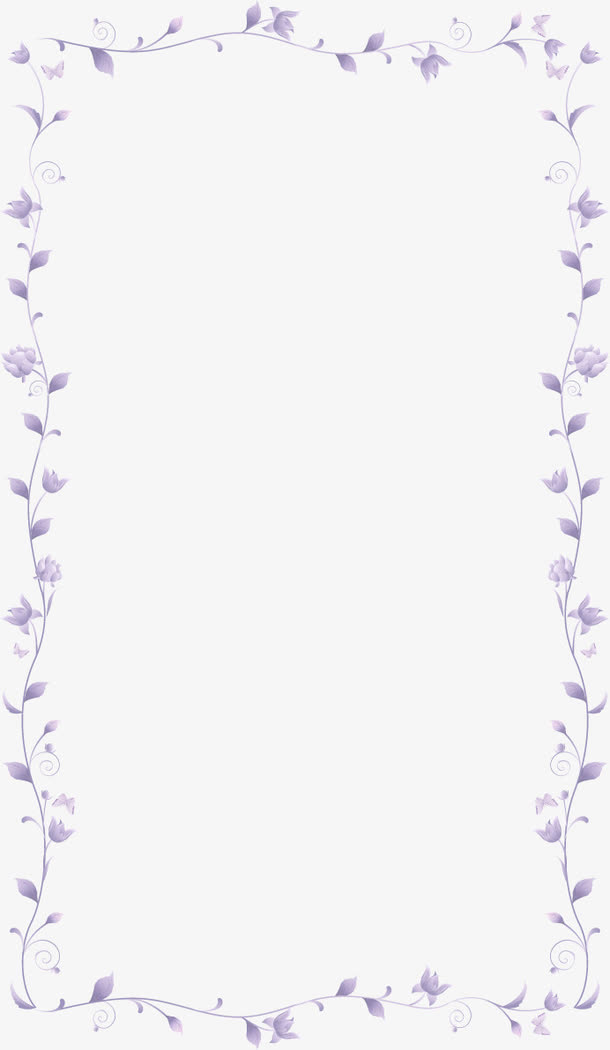 紫色浪漫花朵边框