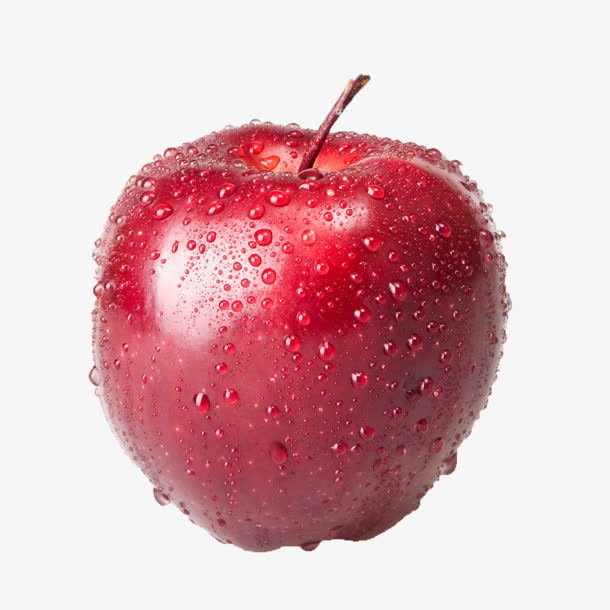 新鲜红色水珠苹果