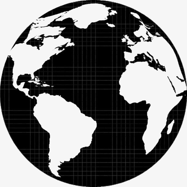 平面黑白透明地球图案