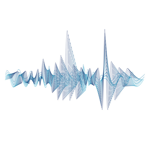 矢量超声波淡蓝波形PNG透明图，高清特效装饰素材，免费下载