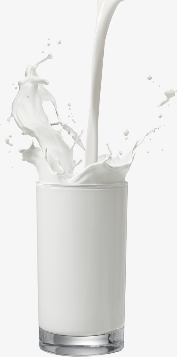 食品 牛奶 玻璃杯 喷溅 素材