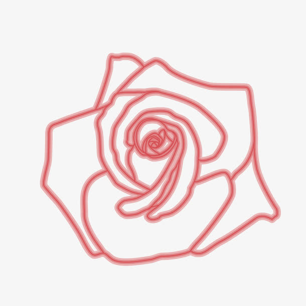 手绘红色玫瑰花朵