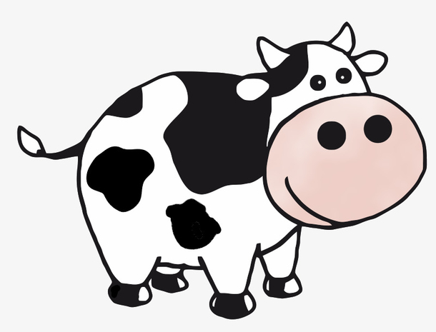 黑白卡通手绘奶牛
