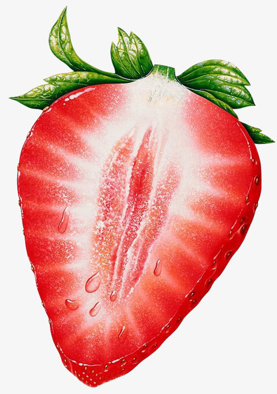 草莓 高清 一半 素材