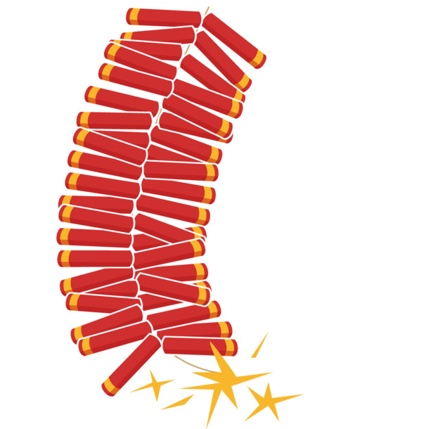 矢量节日鞭炮PNG透明图，元旦春节元宵AI设计素材下载