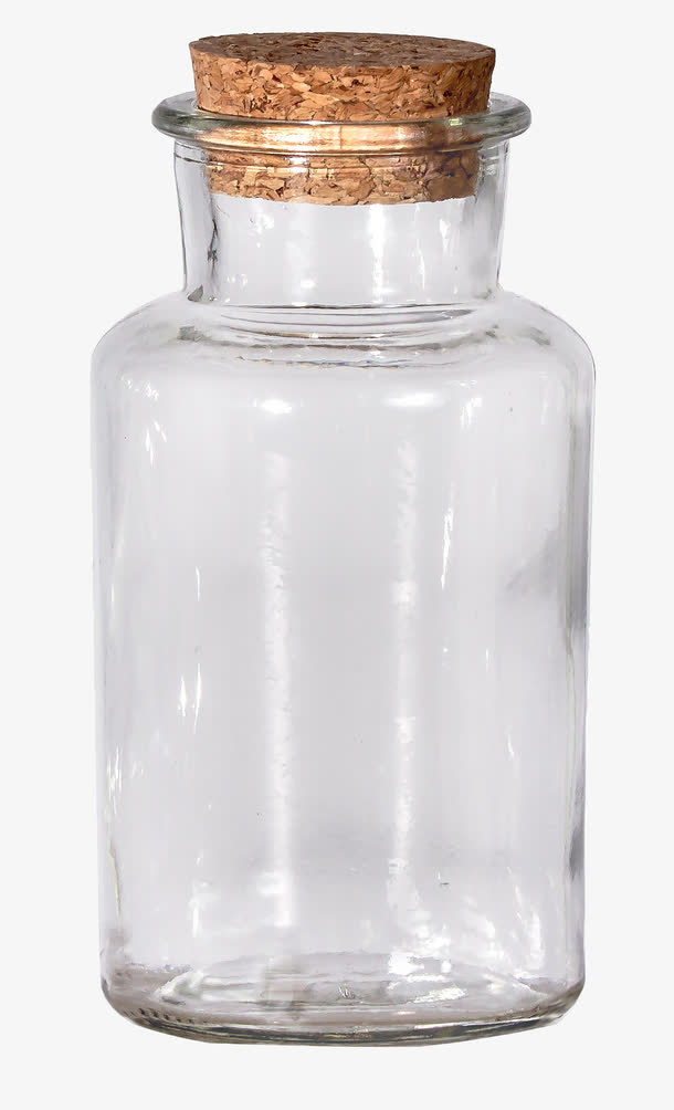 透明的软木塞玻璃瓶
