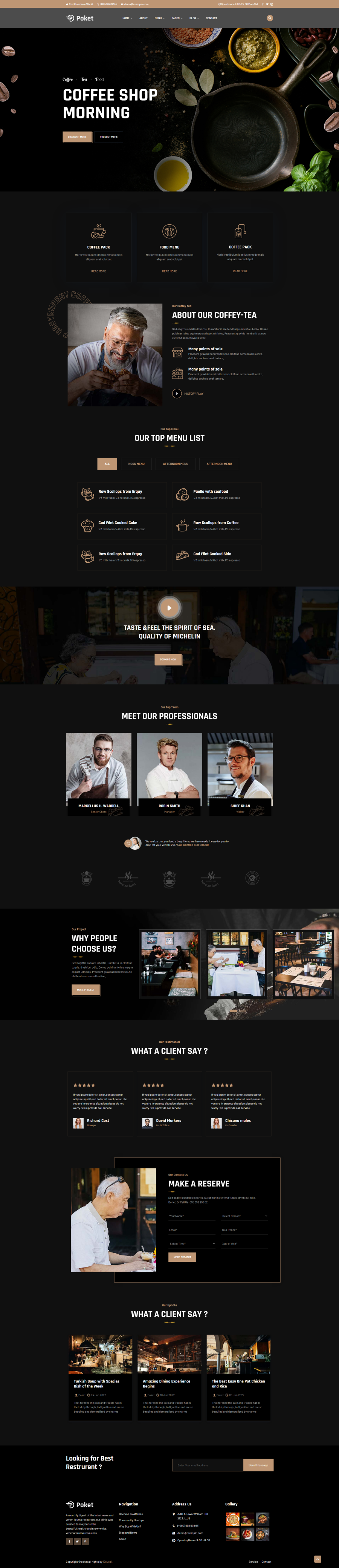 餐厅网站页面设计，高端西餐厅网页设计模板