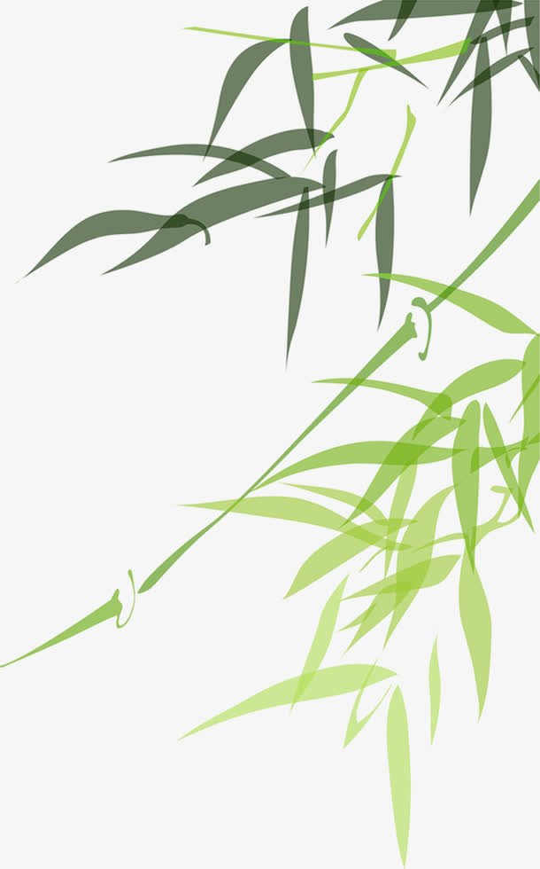 合成扁平风格绿色的竹子
