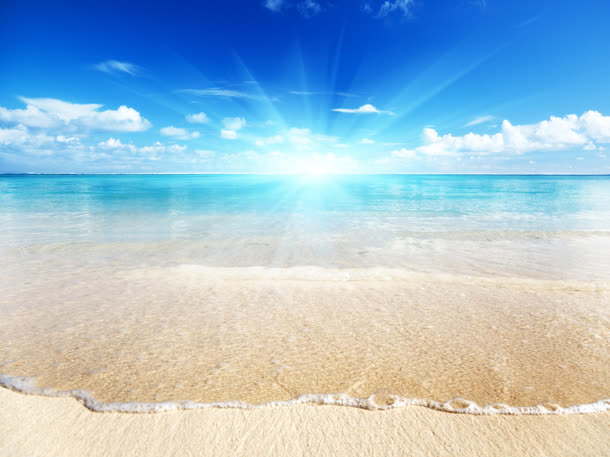 沙滩海洋日光海报背景