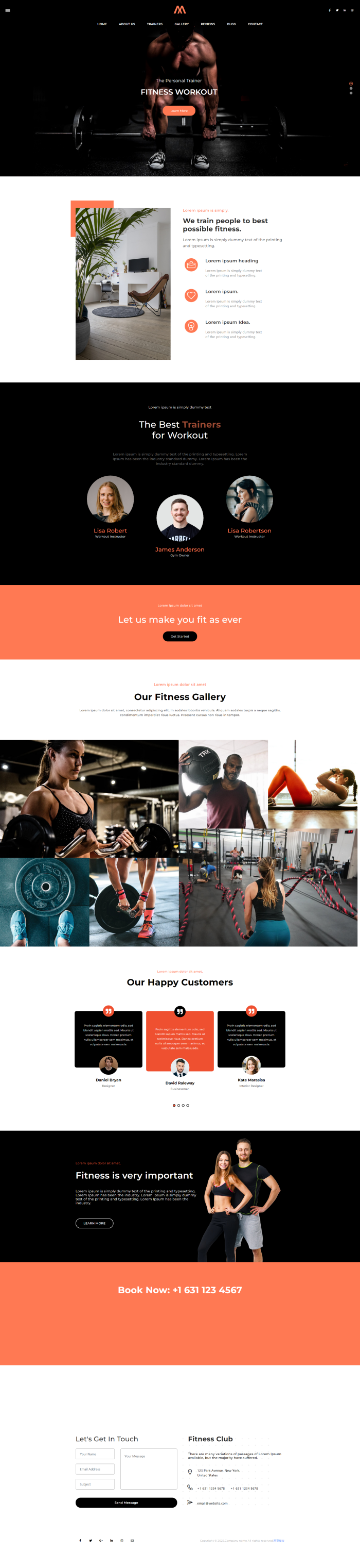 减肥网页源码，健身俱乐部网站设计模板